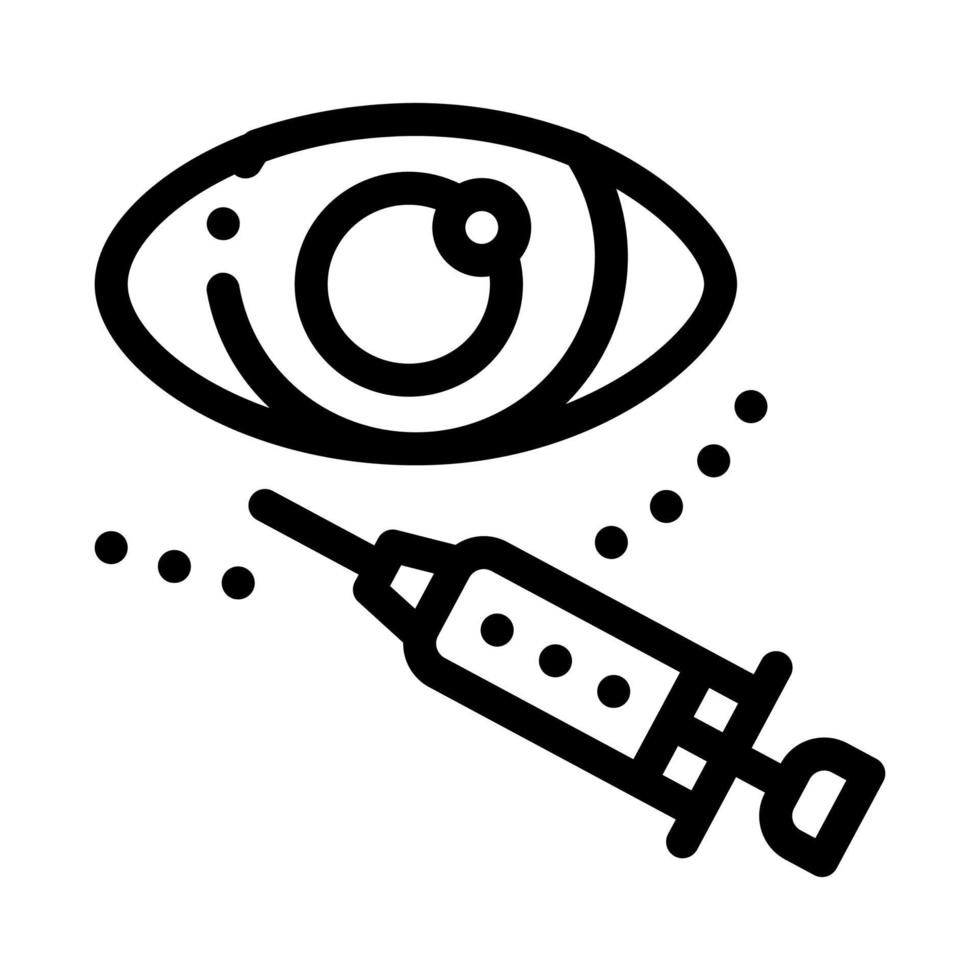 Eye Cosmetology Injection Icon Vector Outline Illustration