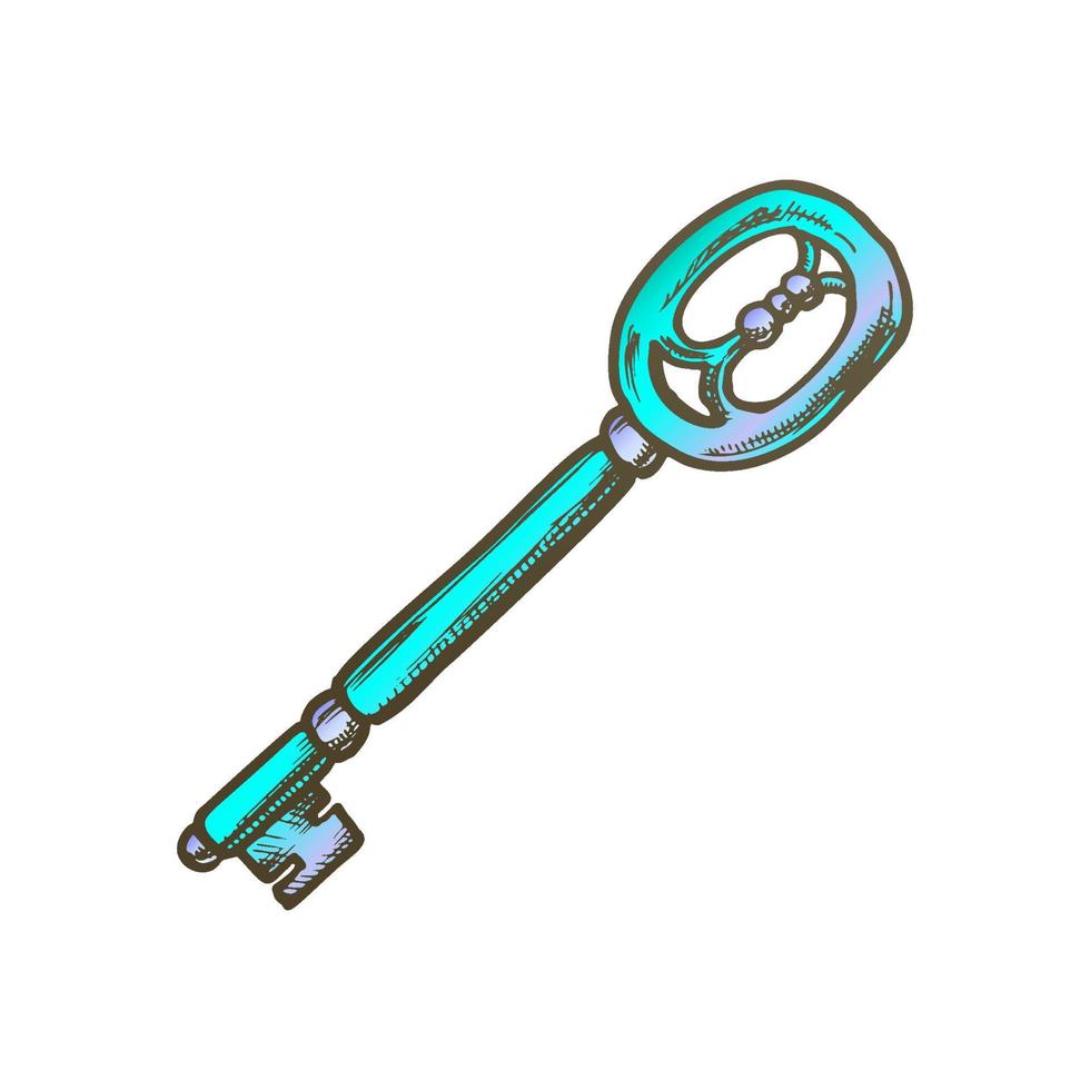 Classical Key Filigree Medieval Color Vector