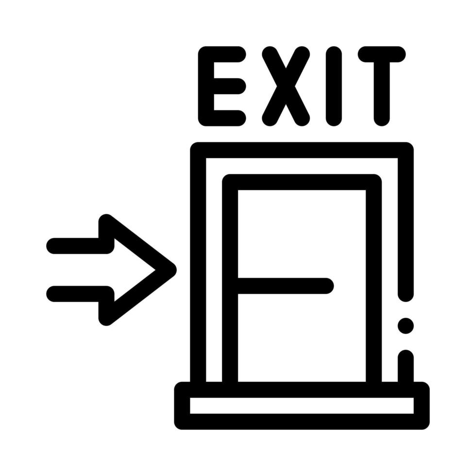 ilustración de esquema de icono de puerta de salida de escape de incendios vector