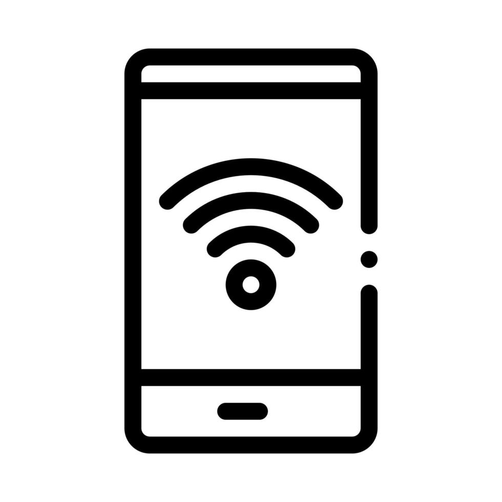 ilustración de contorno de vector de icono de conexión wi-fi de teléfono inteligente