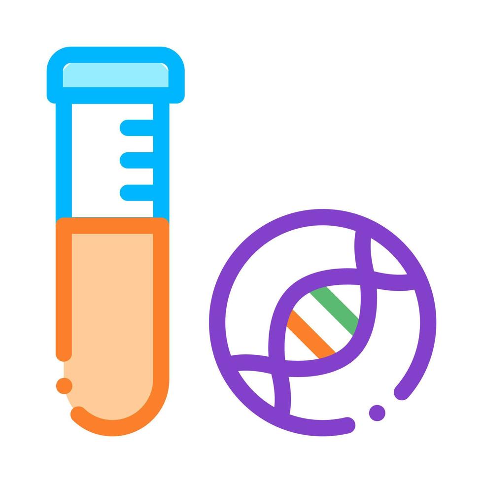 Glass Vial With Liquid Biomaterial Vector Icon