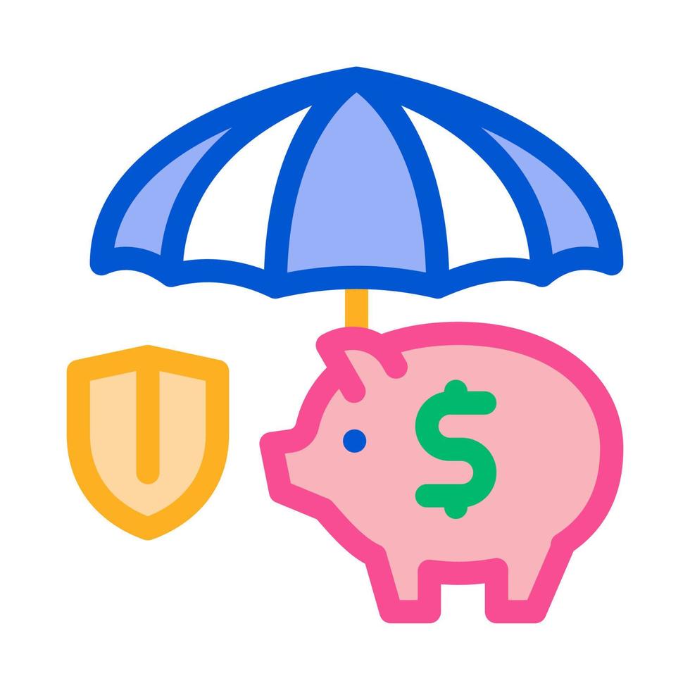 money box protection icon vector outline illustration