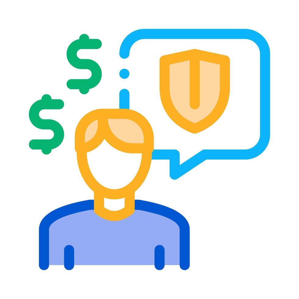 manager talk pay insurance icon vector outline illustration