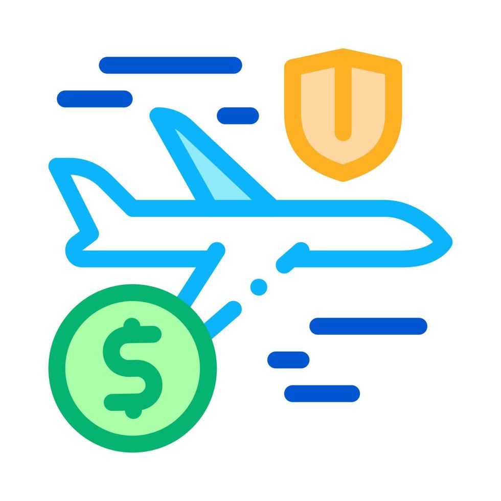 airplane travel insurance icon vector outline illustration