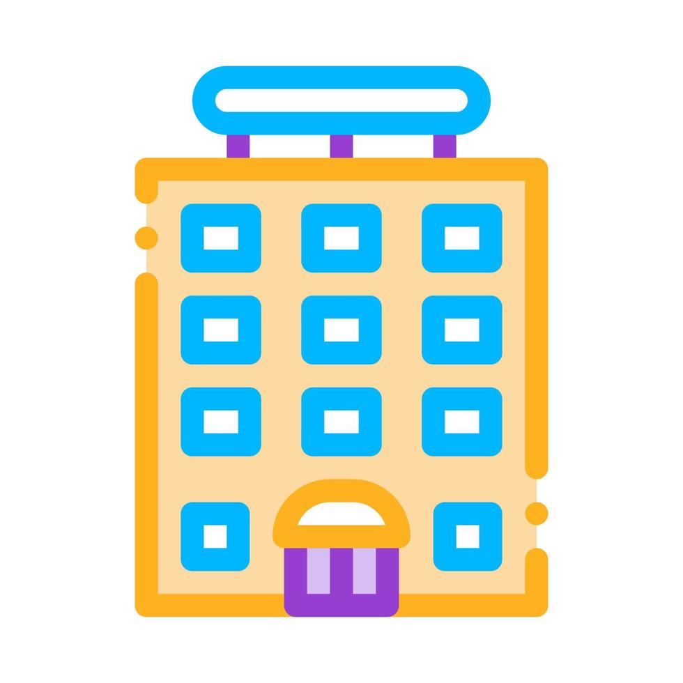 Tower-block Building Vector Sign Thin Line Icon