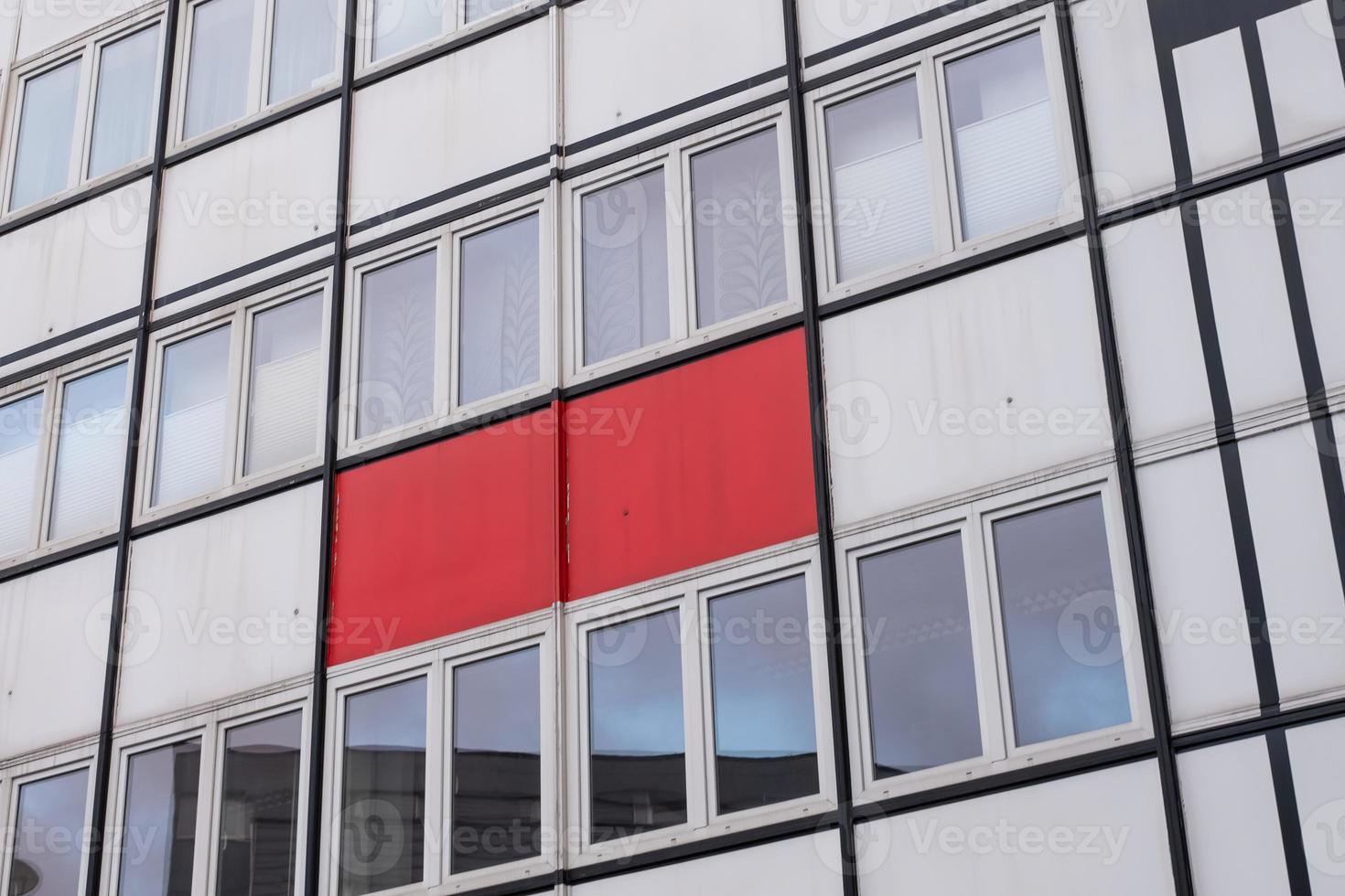 windows of a modern building in the city photo