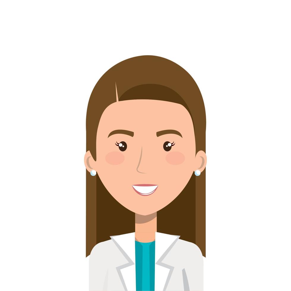 face of doctor female isolated icon vector