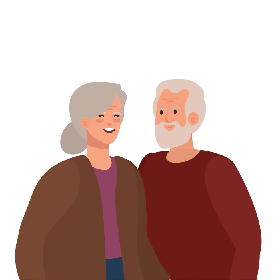 abuela y abuelo avatar diseño vectorial vector