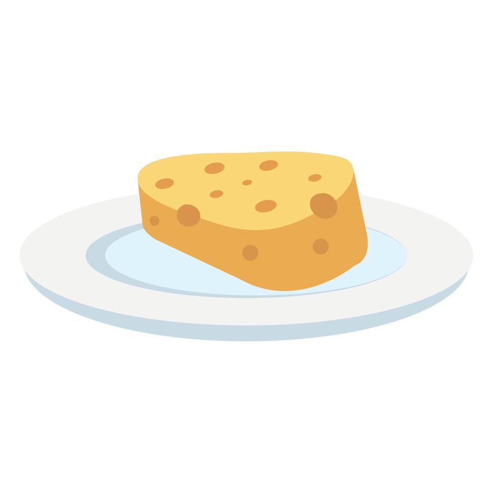 Isolated cheese on plate vector design