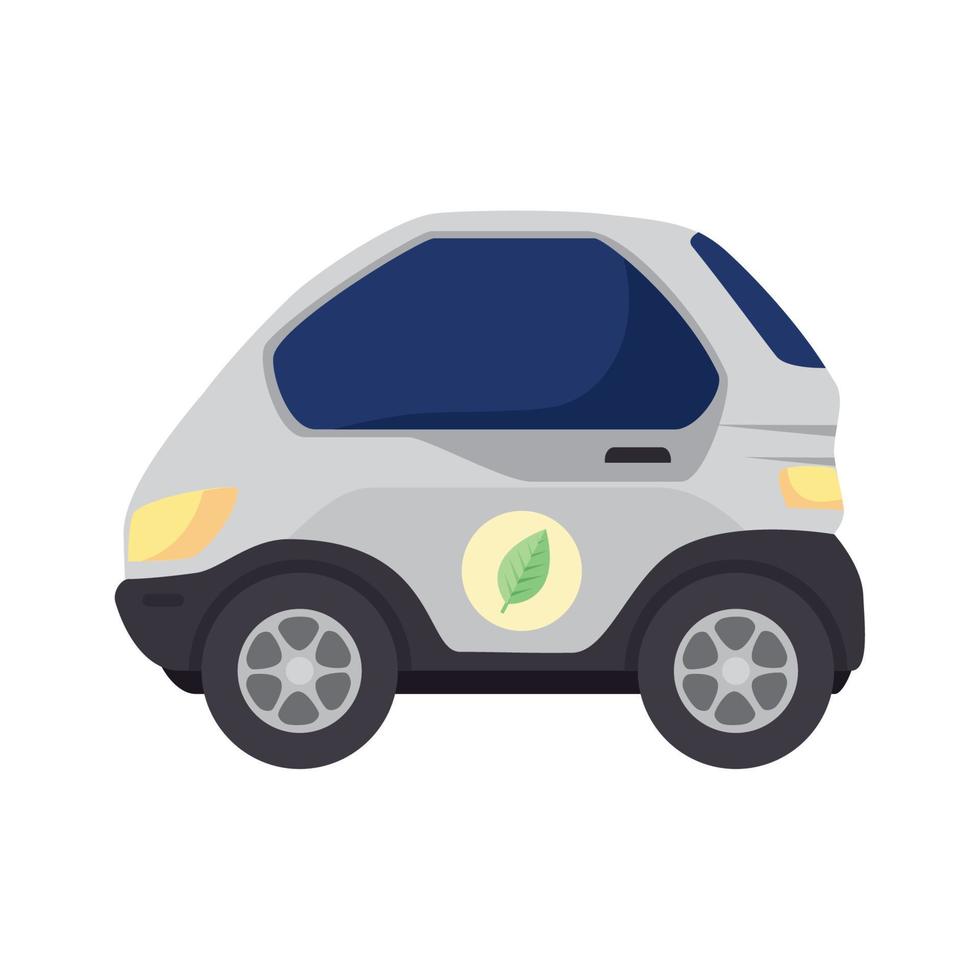 coche ecológico con diseño de vector de hoja