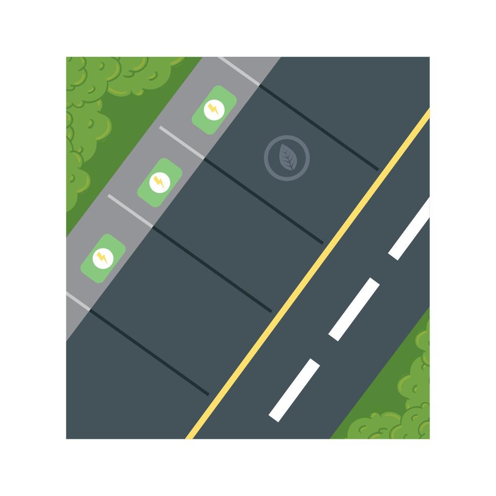 Eco street with leaf and battery vector design