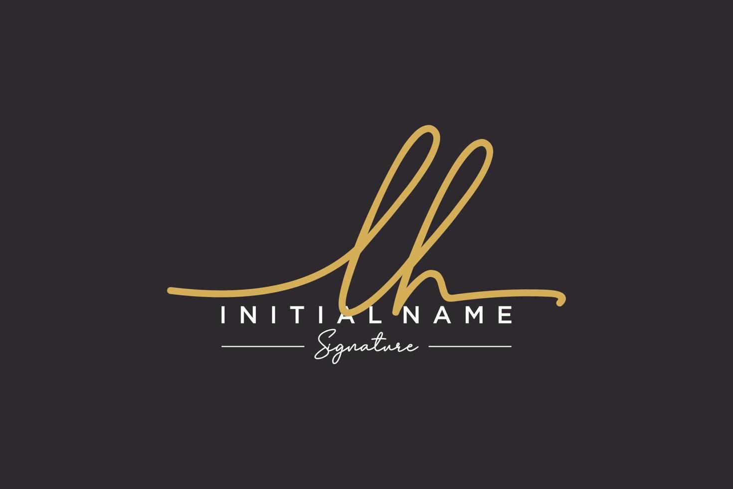 Initial LH signature logo template vector. Hand drawn Calligraphy lettering Vector illustration.