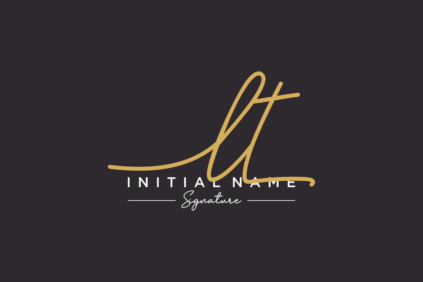 Initial LT signature logo template vector. Hand drawn Calligraphy lettering Vector illustration.