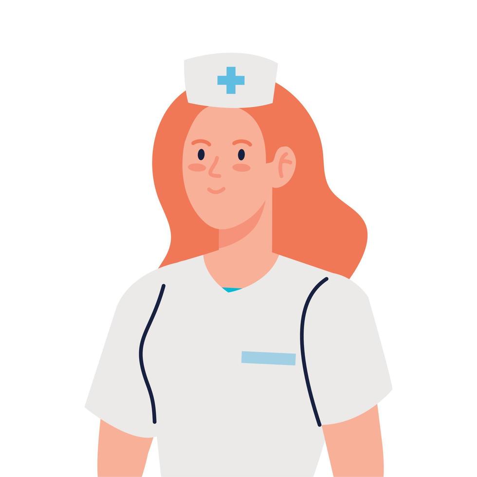 nurse with uniform, female nurse on white background vector