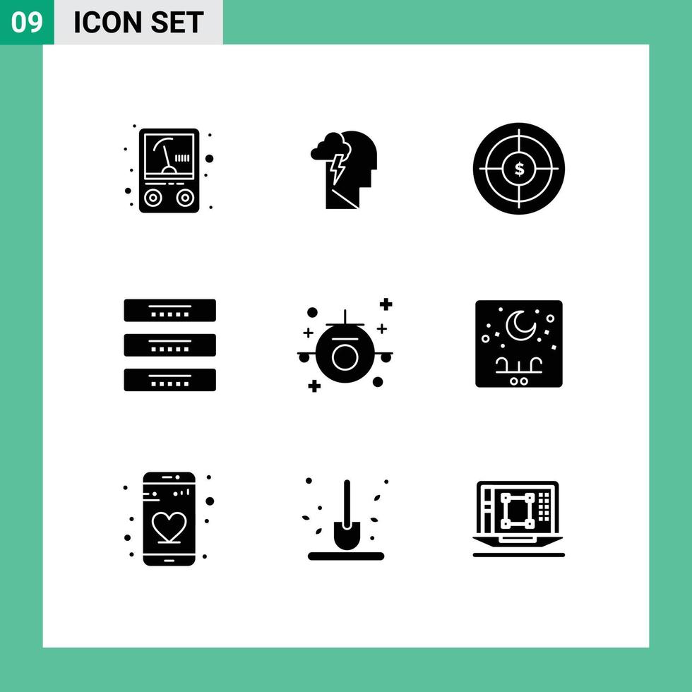 conjunto de 9 iconos de interfaz de usuario modernos signos de símbolos para cada gabinete de cajones de negocios de muebles elementos de diseño vectorial editables vector