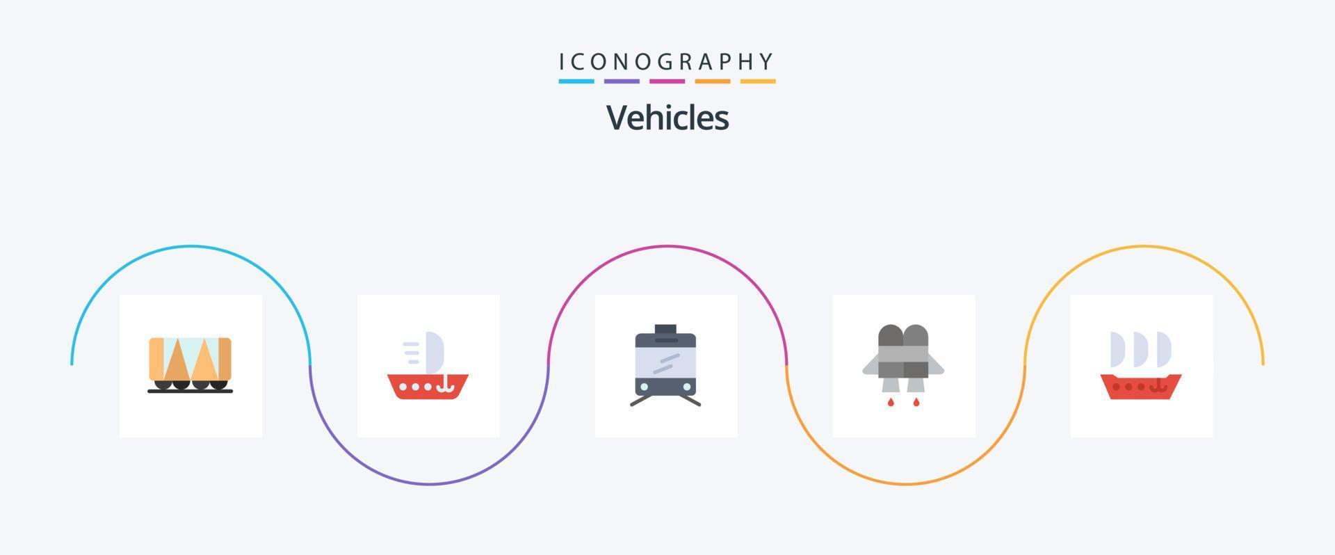 Vehicles Flat 5 Icon Pack Including . transport. sailfish vector