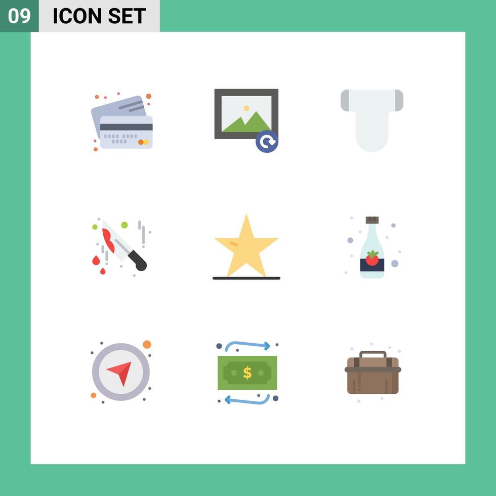 Set of 9 Modern UI Icons Symbols Signs for nature ecology baby knife bloody Editable Vector Design Elements