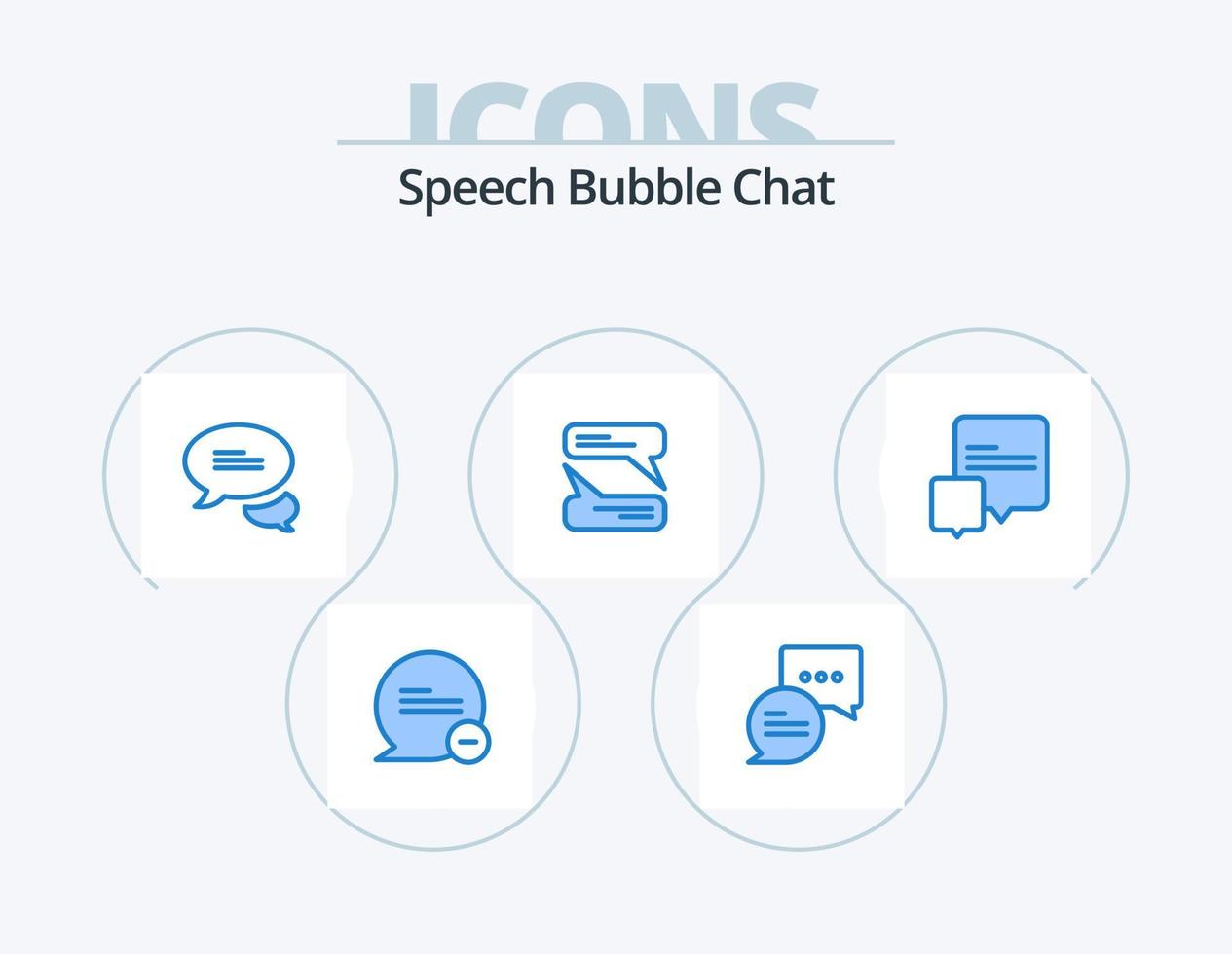 paquete de iconos azules de chat 5 diseño de iconos. . mensajería. mensajes vector