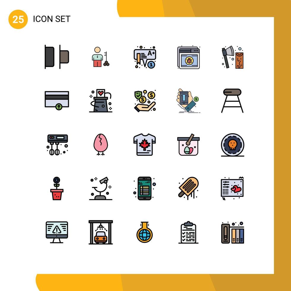 Set of 25 Modern UI Icons Symbols Signs for web protection provider antivirus learning Editable Vector Design Elements