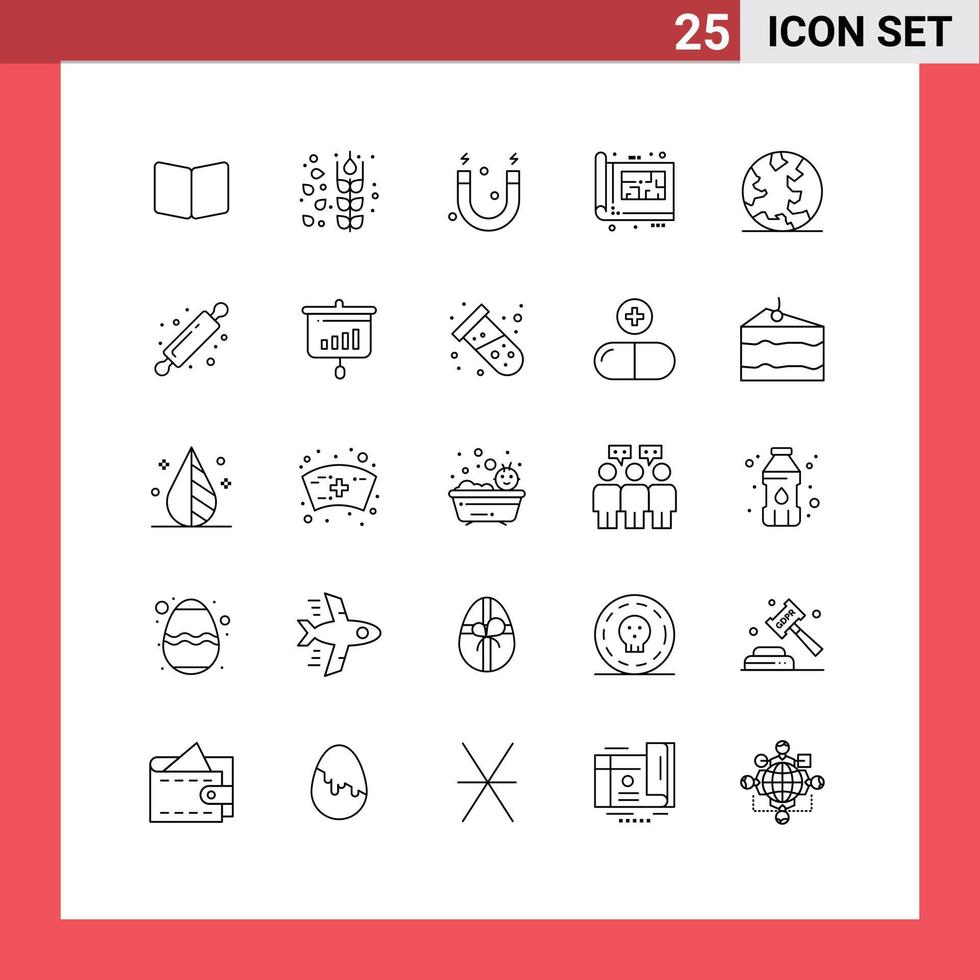 25 Creative Icons Modern Signs and Symbols of internet print education plan design Editable Vector Design Elements