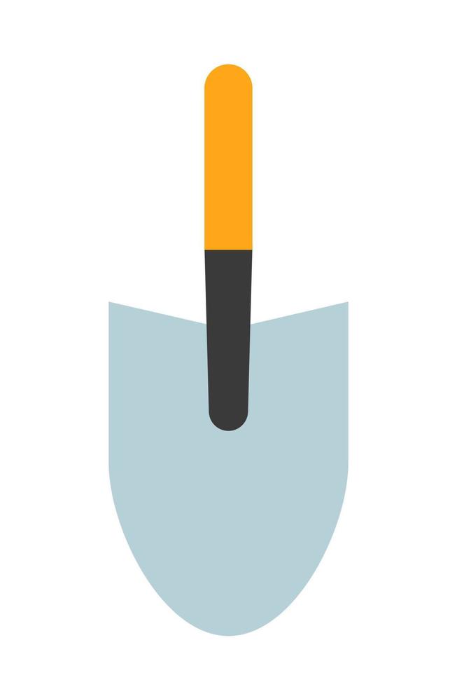 Shovel, spade vector illustration. Flat style garden hand shovel isolated on white background. Garden tool, equipment for farm, summer utensil.