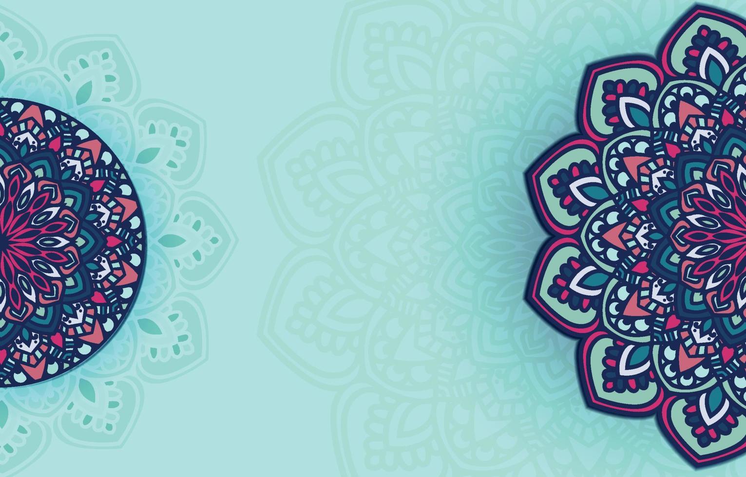 Colorful Mandala in Blue Background vector