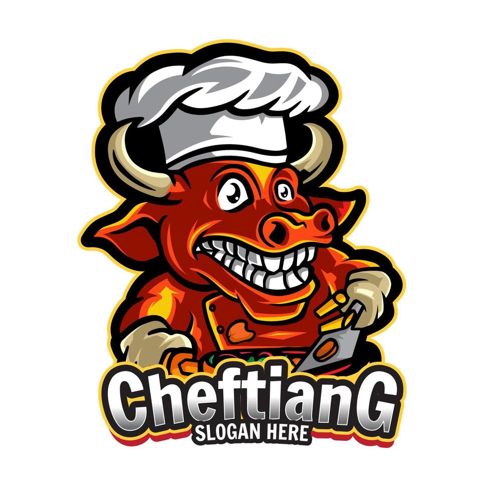 Chef Cow Logo Template vector