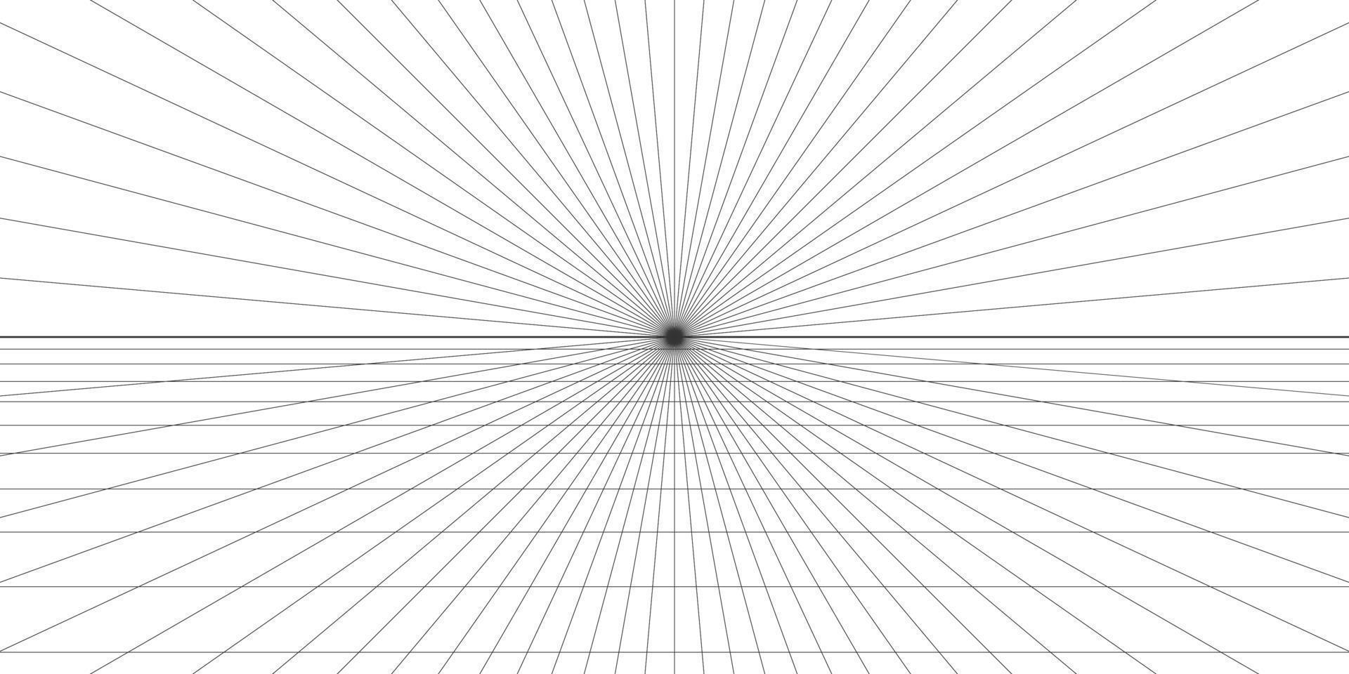 One point perspective grid background. Abstract grid line backdrop. Drawing perspective mesh template. Vector illustration isolated on white background