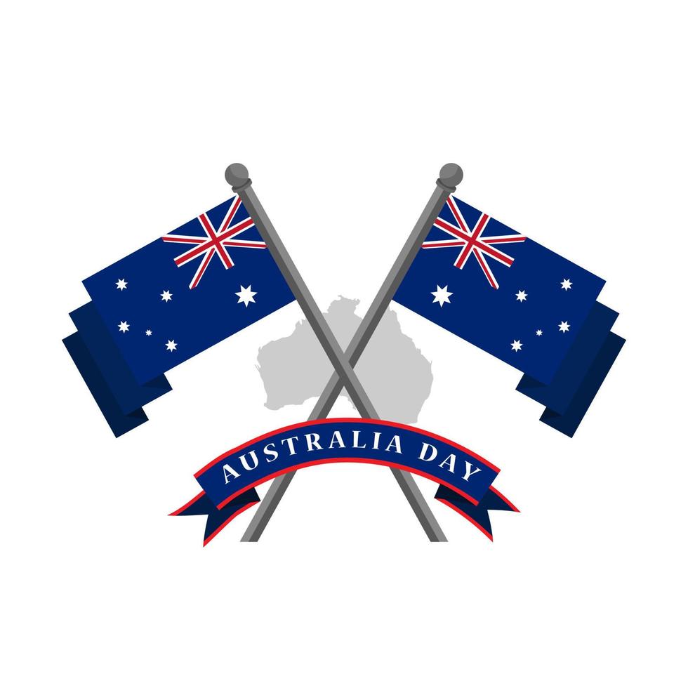 Happy Australia Day, indepenence day. City Background and Flag Illustration and Vector Elements National Concept Greeting Card, Poster or Web Banner Design