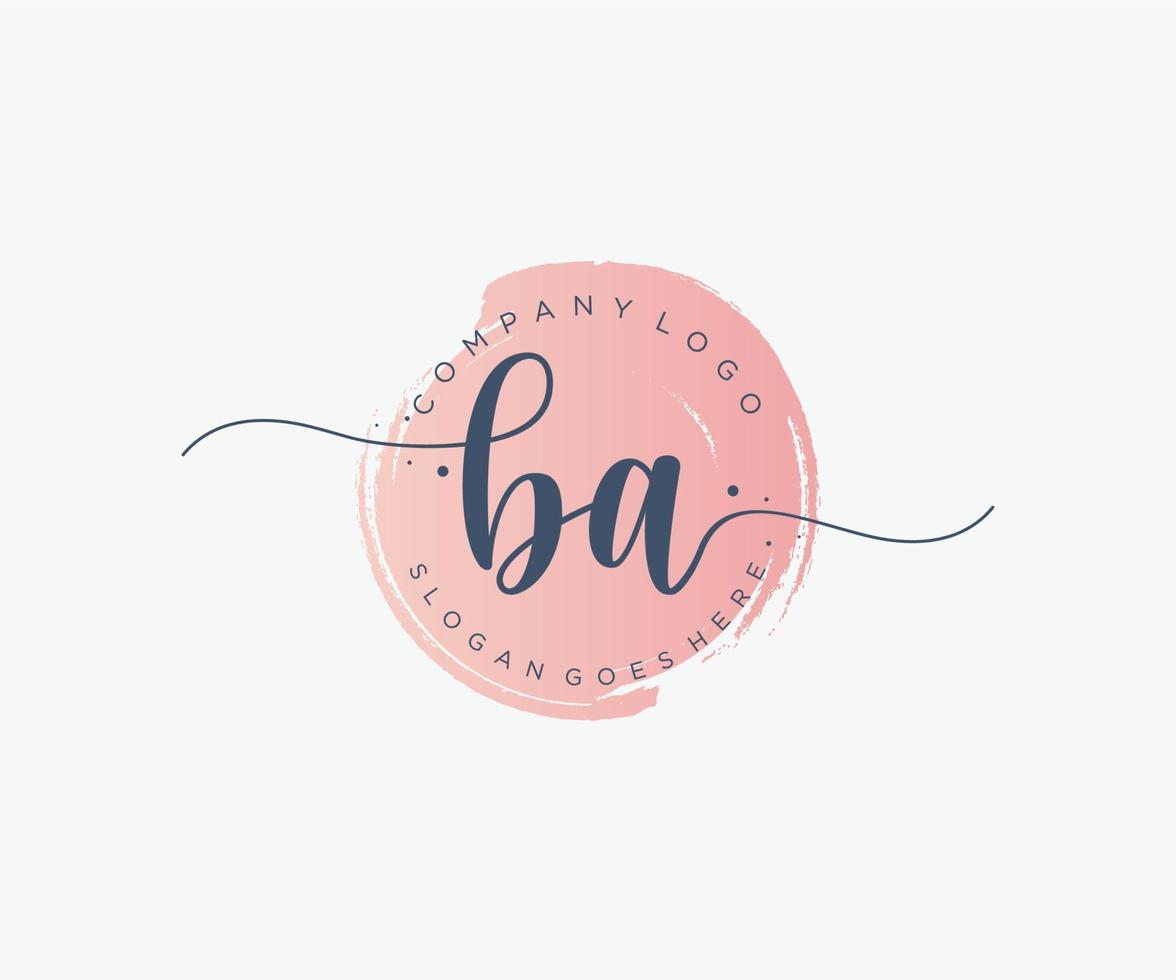 Initial BA feminine logo. Usable for Nature, Salon, Spa, Cosmetic and Beauty Logos. Flat Vector Logo Design Template Element.
