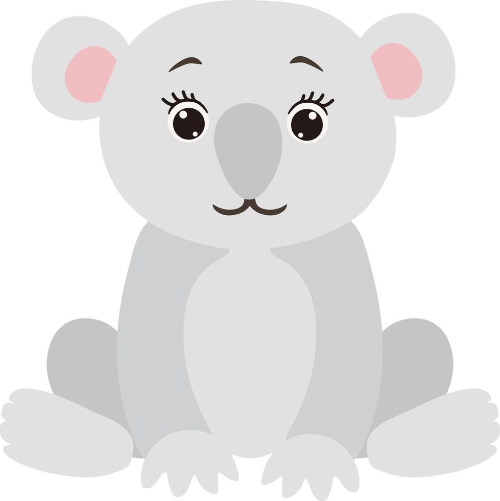 Cute cartoon Koala. Vector illustration isolated on white background