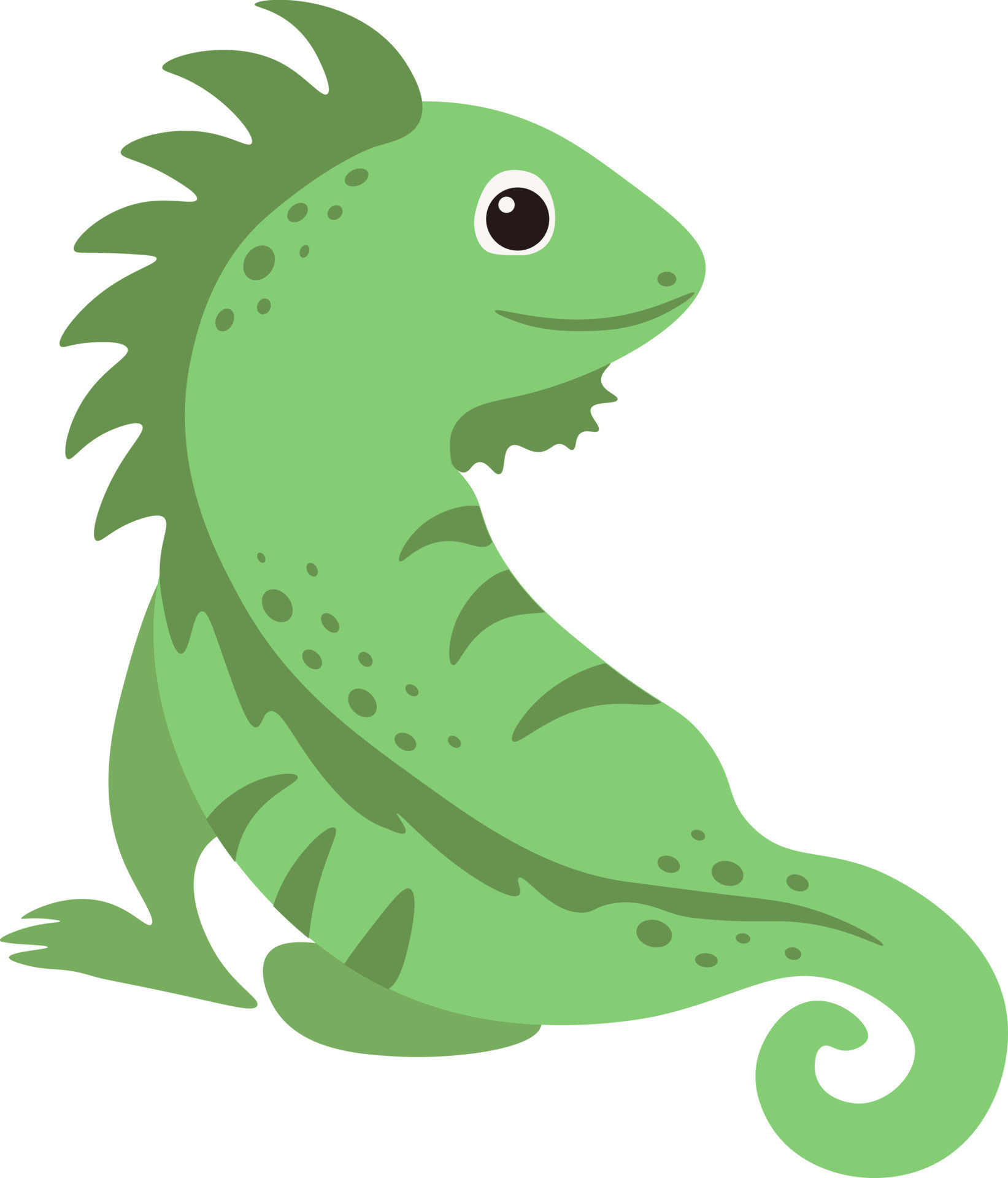 Cute cartoon Iguana. Vector illustration isolated on white background  17444590 Vector Art at Vecteezy