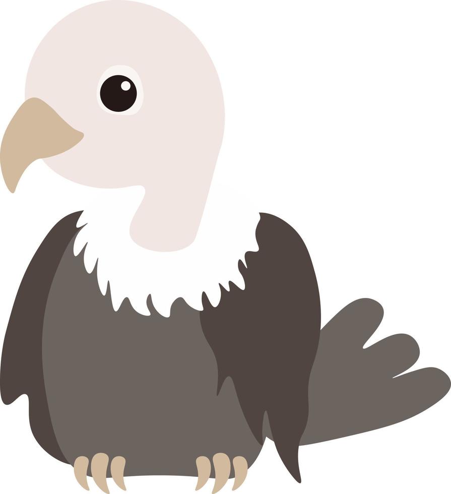 Cute cartoon Vulture. Vector illustration isolated on white background