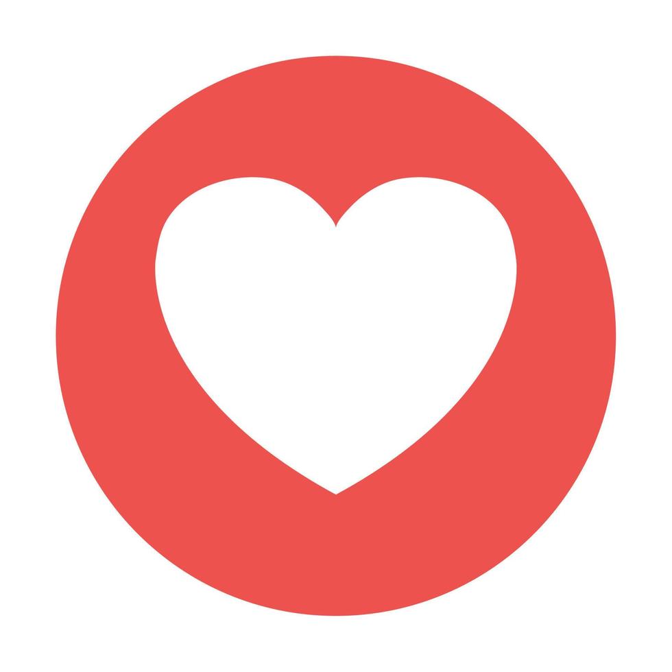 social media button with love reaction vector