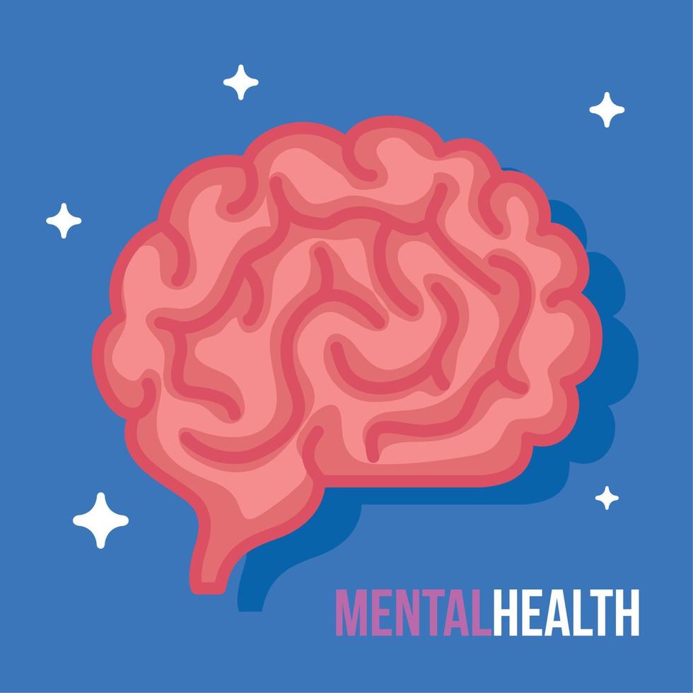 mental health concept, with brain human vector