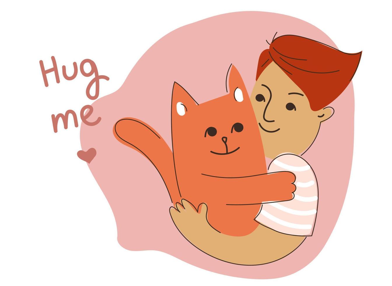 World hugging day. Hug your friend. Vector illustration, character design, postcard, poster, print