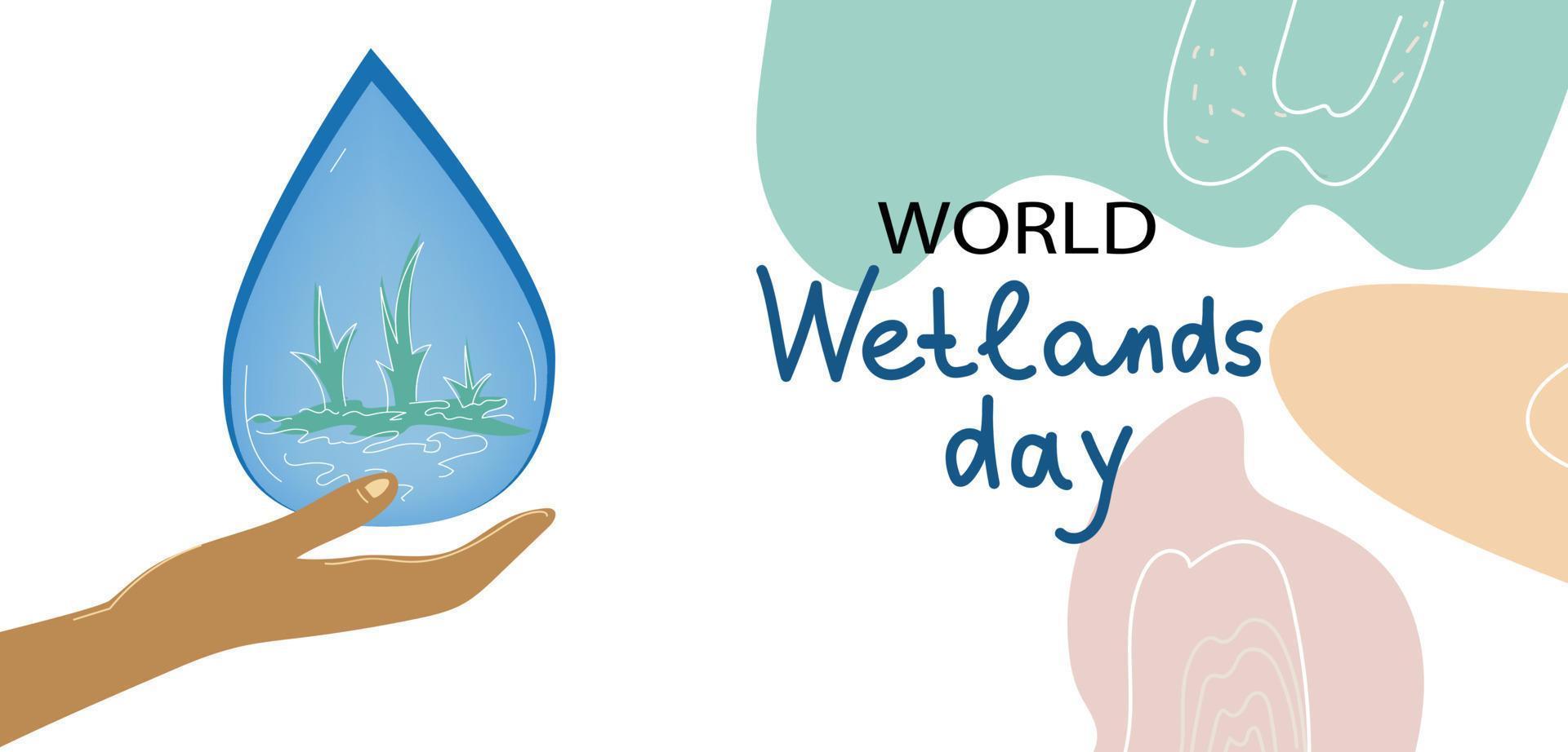 world wetlands day, vector doodle illustration