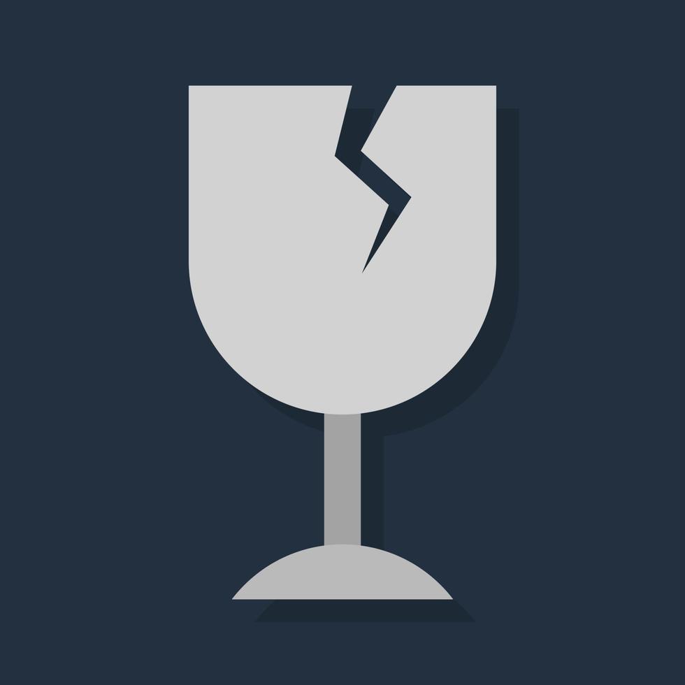 Fragile Glass - Flat color icon. vector