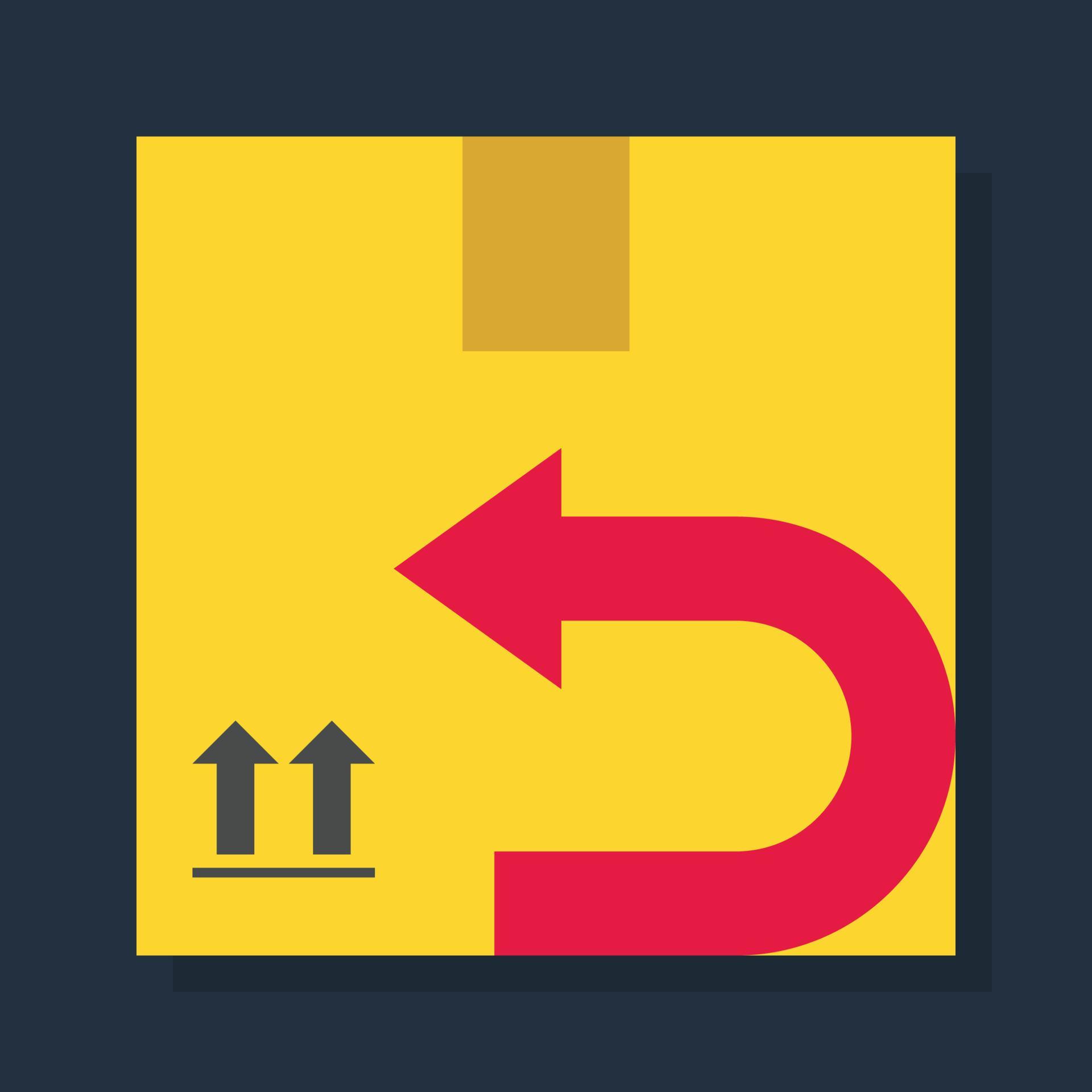 Return Parcel Flat color icon. 17445138 Vector Art at Vecteezy