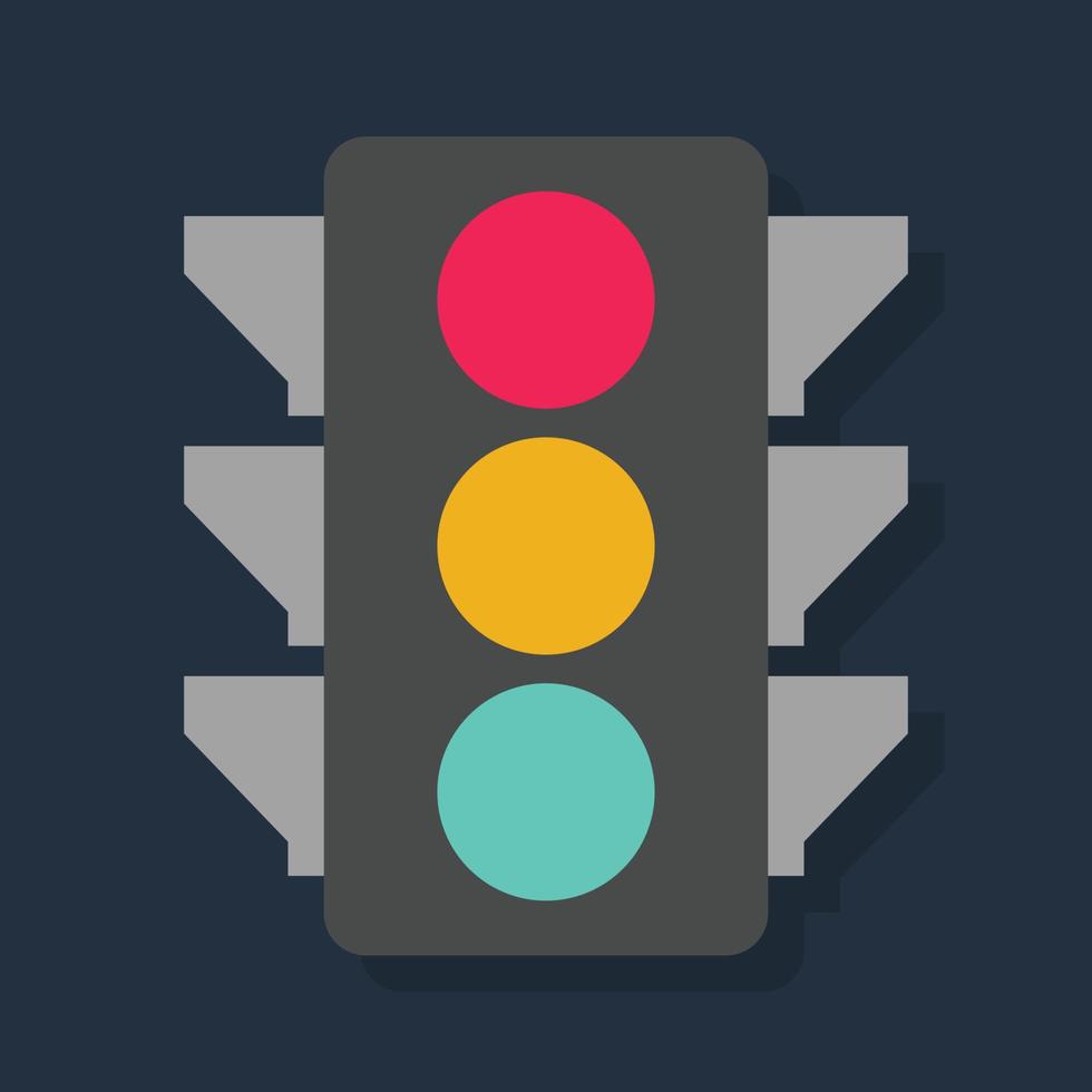 Traffic Light - Flat color icon. vector