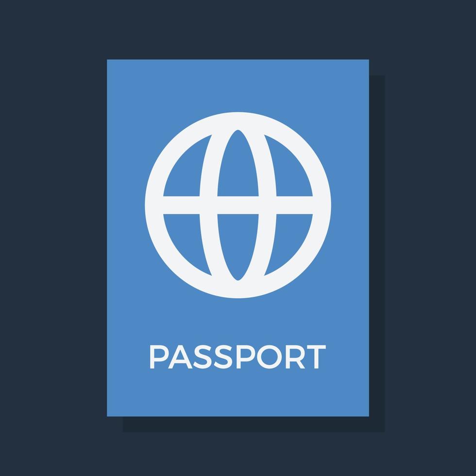 Passport - Flat color icon. vector