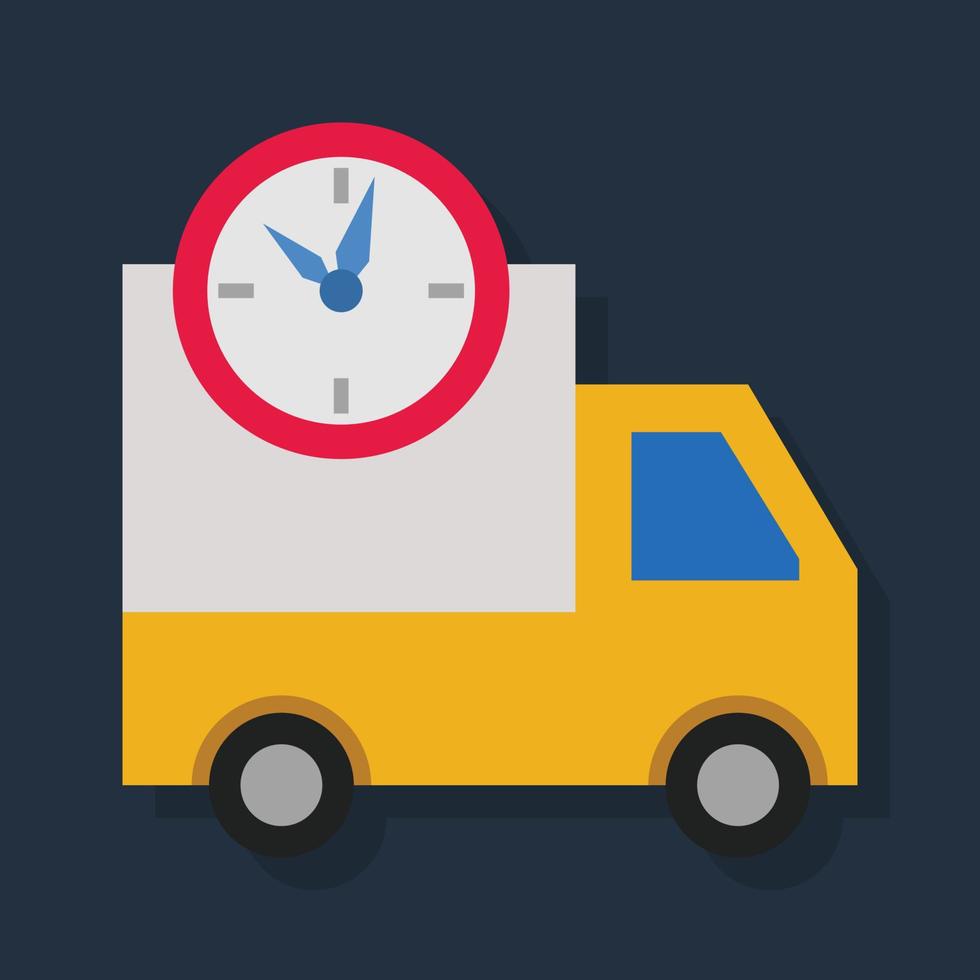 Delivery Time - Flat color icon. vector