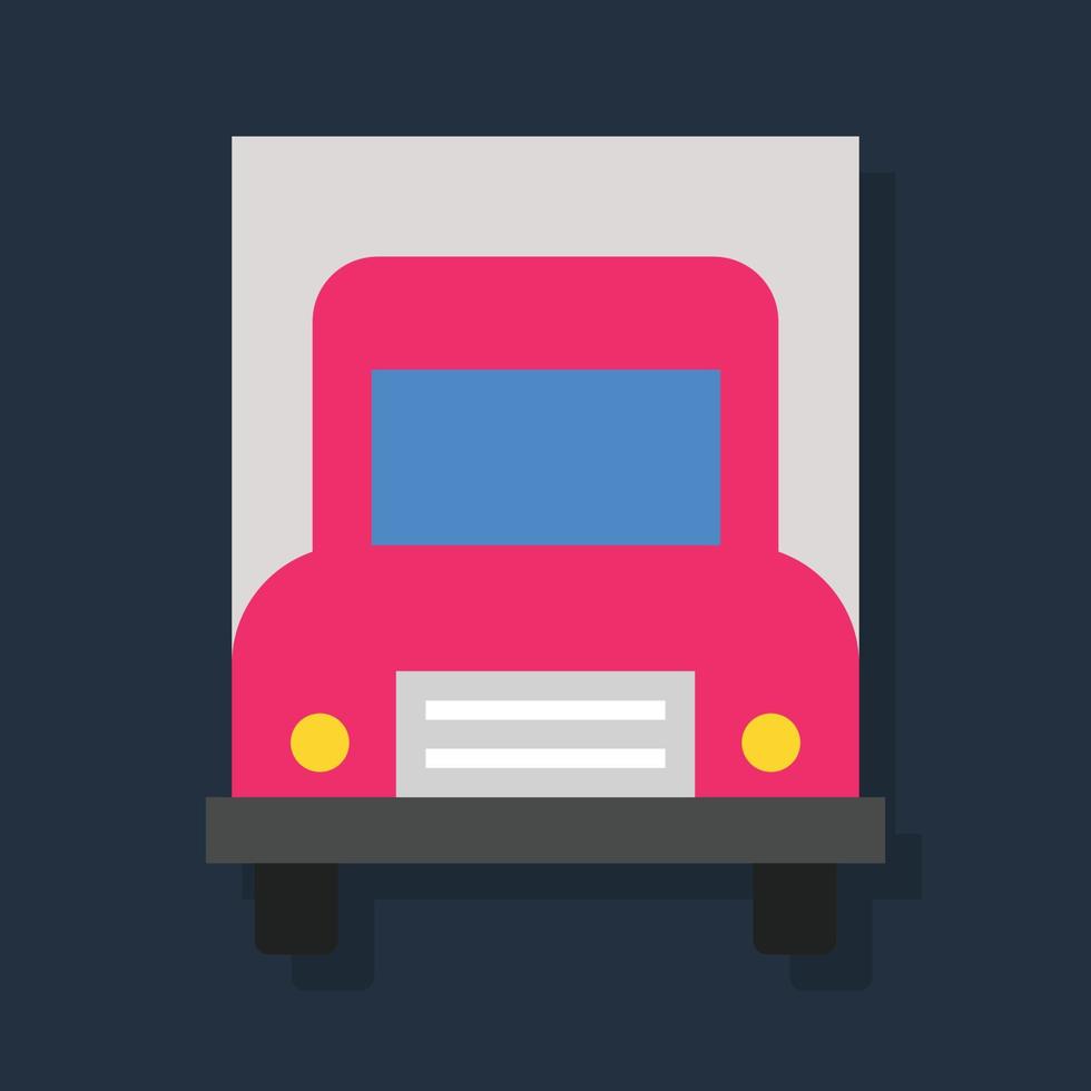 Truck - Flat color icon. vector