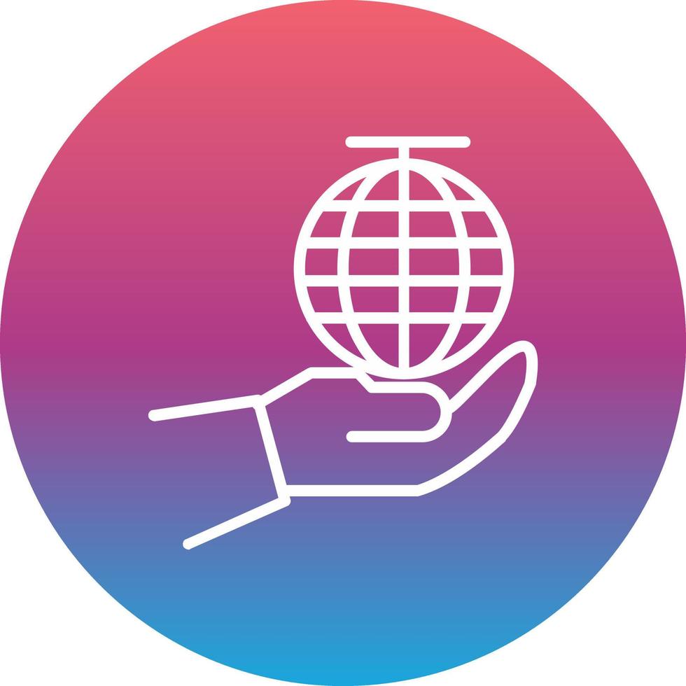 Globe in hand Vector Icon