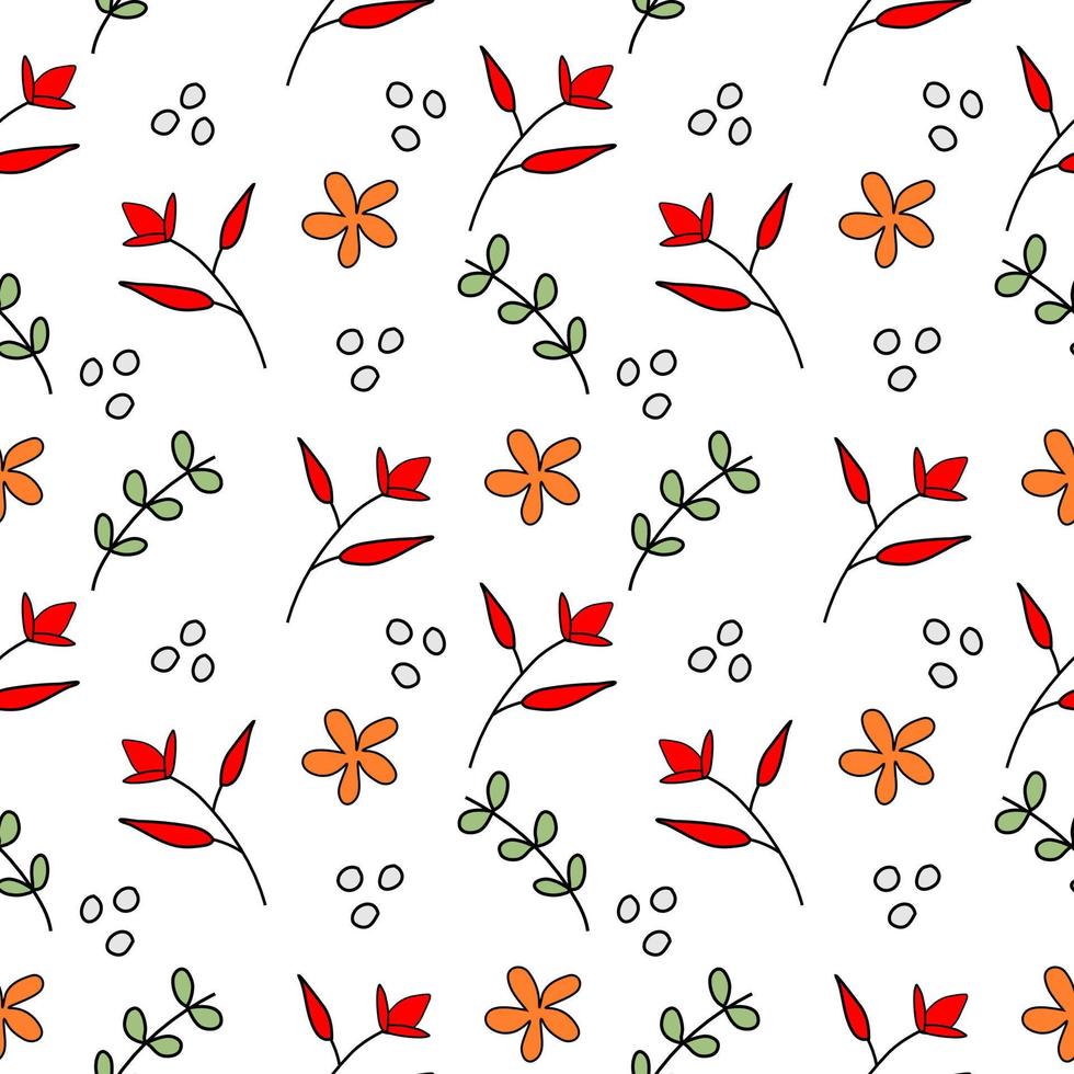 Seamless of Colorful Hand Drawn Pattern with White Background vector