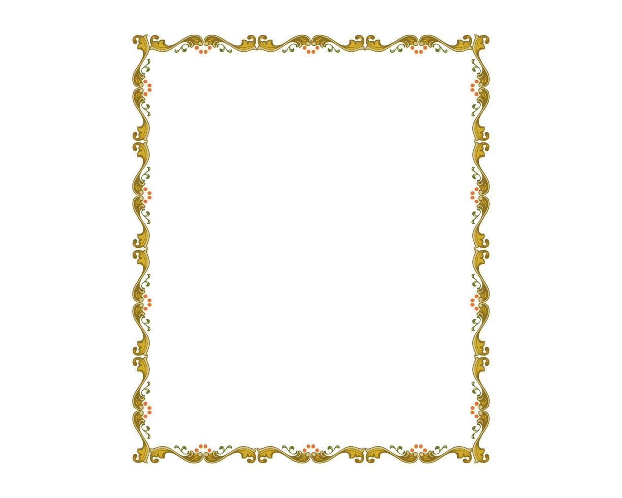 Decorative wedding frame, antique museum picture border or deco divider. Isolated icon. vector Free Vector