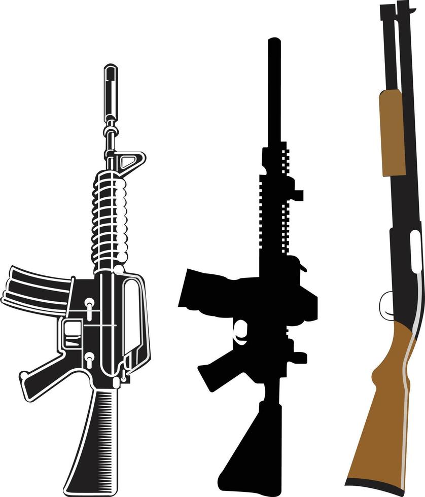3 very nice rifles vector