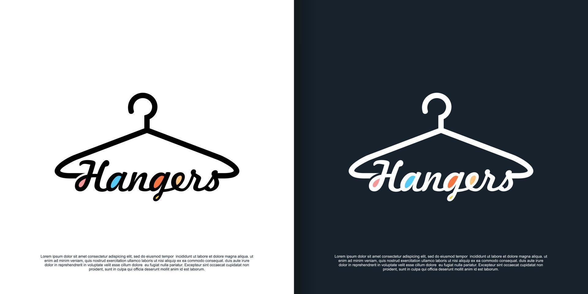 hangers logo design with concept unique premium vector