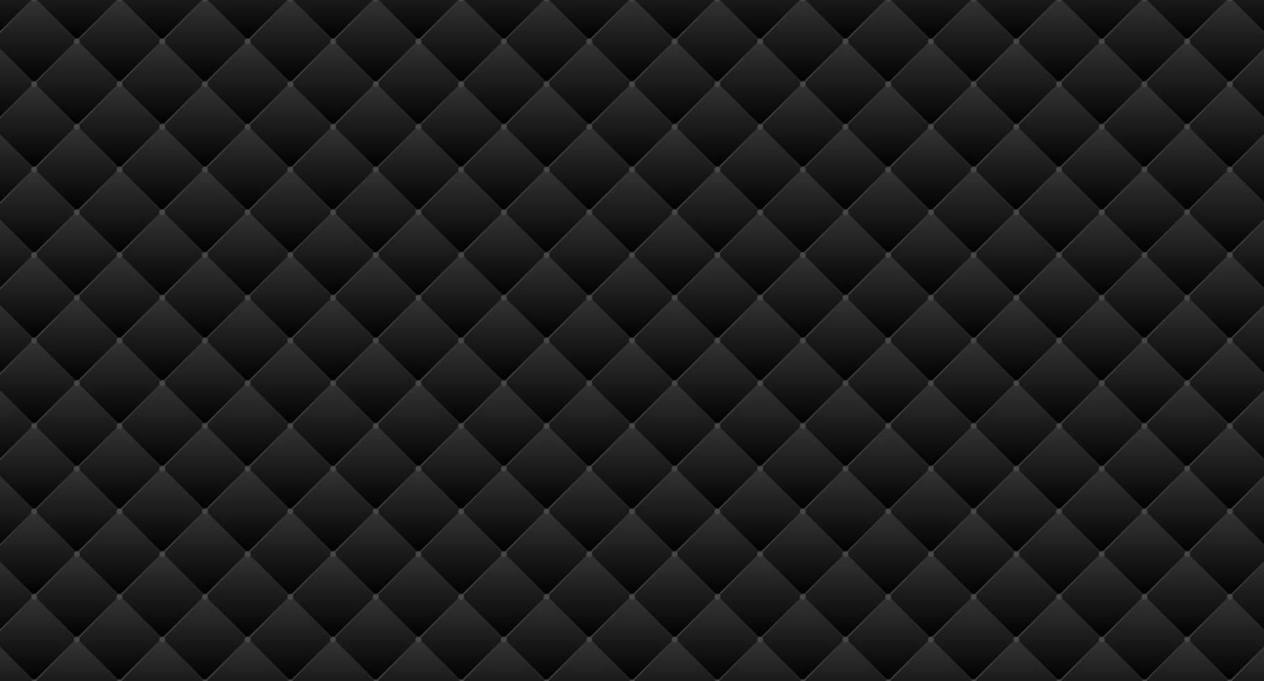 Simple upholstery quilted background. Black leather texture sofa backdrop. Vector illustration