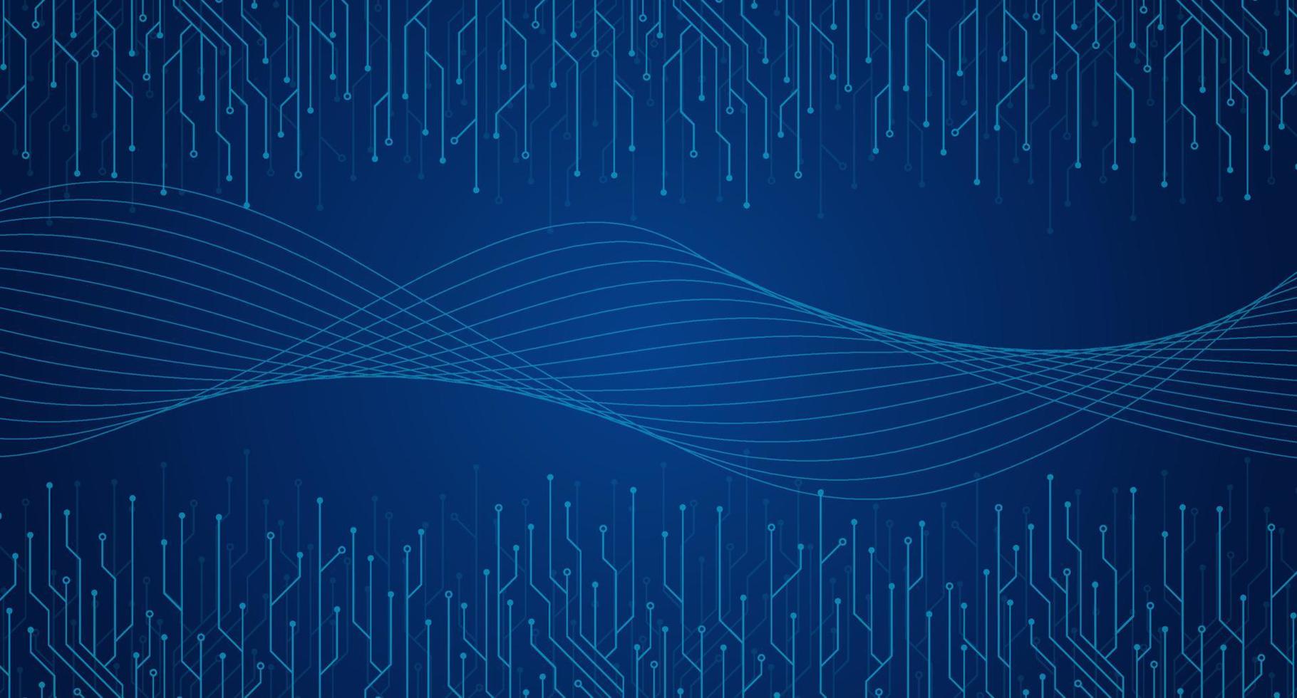 Modern technology circuit board texture background. Futuristic blue circuit board background. Quantum computer technology. Vector illustration